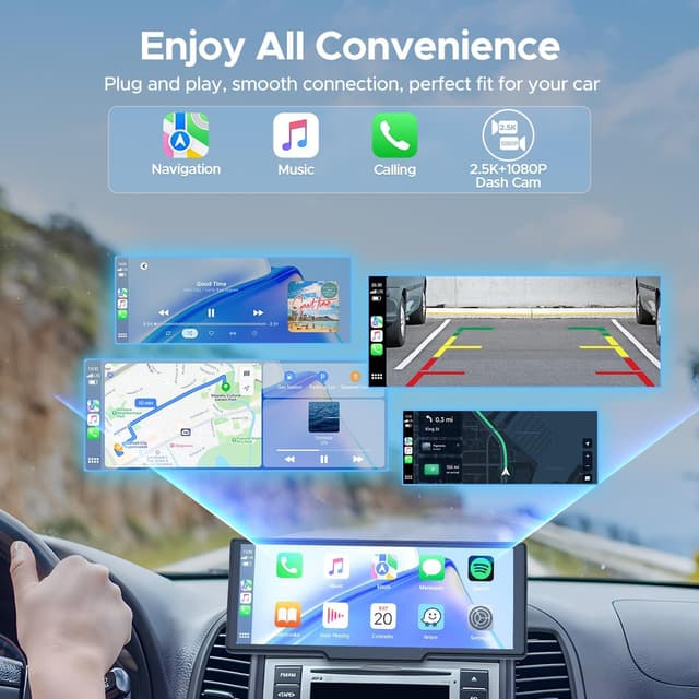 Detalle 2 de Topexplore 9.26" CarPlay Screen with 2.5K Dash Cam