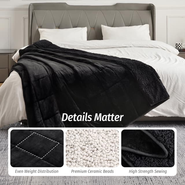 Thumbnail 4 de Wemore Sherpa Fleece Weighted Blanket 15 lbs