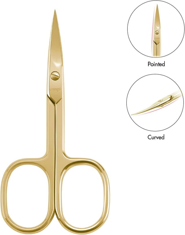 Detalle de LIVINGO Premium Nail Scissors with Curved Stainless Steel Blades and Metal Case