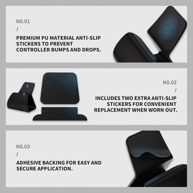 Detalle 2 de playvital Stand-AL game controller stand for PS5/PS4, Xbox & Switch Pro (aluminium, black, 2-pack)