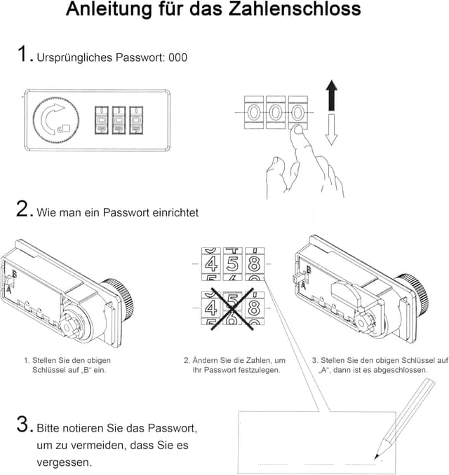Thumbnail 4 de GREELUE Geldkassette 20×16×8,5 cm 🔒