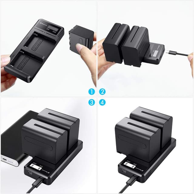 Detalle de Powerextra NP-F970 8800mAh Battery Pack and Charger