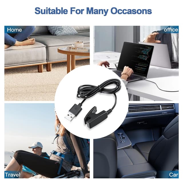 Thumbnail 6 de TUCANA 2 Pack USB Charging Clip Sync Data Cable for Garmin watches & fitness devices (compatible listed models)