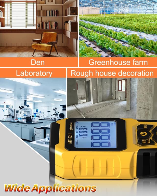 Detalle 2 de URCERI Digital Light Meter with Split Sensor (0–200,000 lux) for Indoor/Outdoor Plants