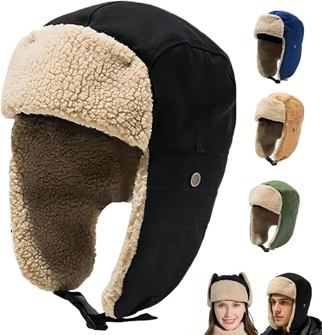 Detalle de ZYHUI Trapper Hat Faux Fur Winter Hat with Ear Flaps (Men & Women)
