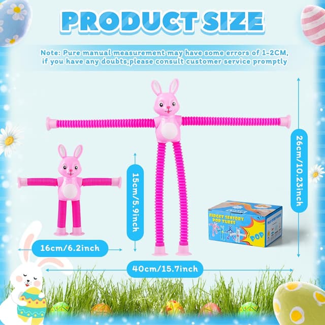 Detalle de Pop Tube Sensory Toys 4 Pack for Easter