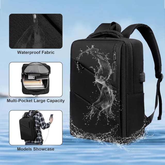 Detalle de TOPCHANCES Zaino da viaggio 45x30x16 cm con vano PC da 15,6 pollici (17L) per cabina aerea