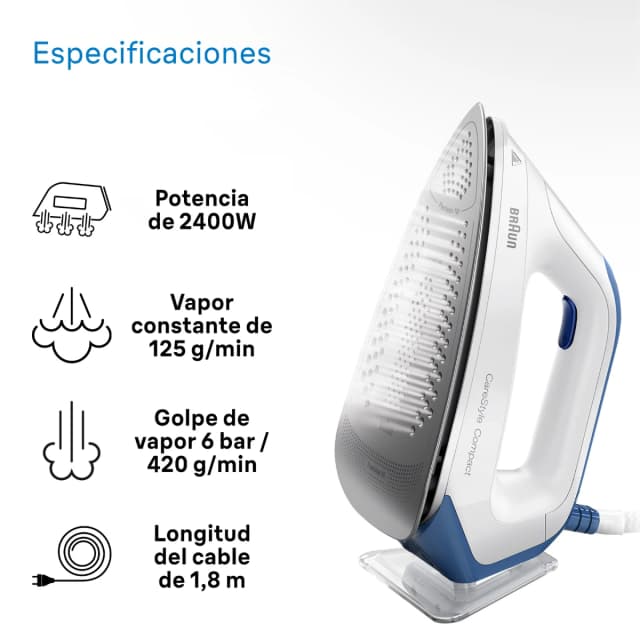 Detalle 2 de Braun CareStyle Compact IS2143BL - Centro de Planchado Silencioso