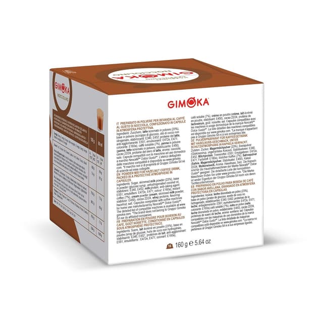 Detalle de Gimoka kompatible Kapseln für Nescafé Dolce Gusto – 48 Kapseln Haselnuss (Made in Italy, 3 Packungen)