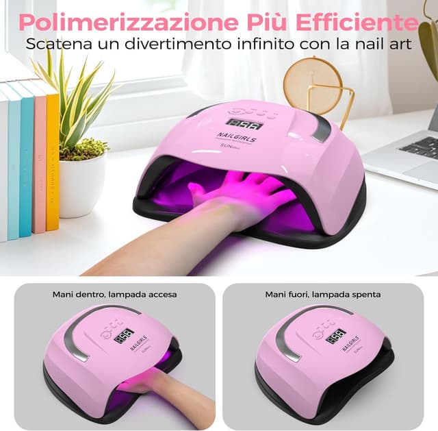 Thumbnail 4 de NAILGIRLS 268W Lampada UV per Unghie rosa