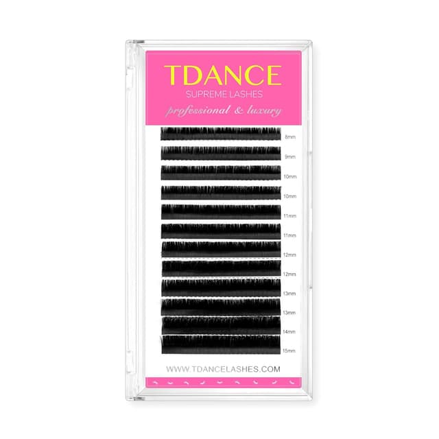 Detalle de TDANCE Lash Extension Matte Black (C/CC/D/DD, J & B Curl) Volume & Classic Lash Extensions, 0.03–0.18mm