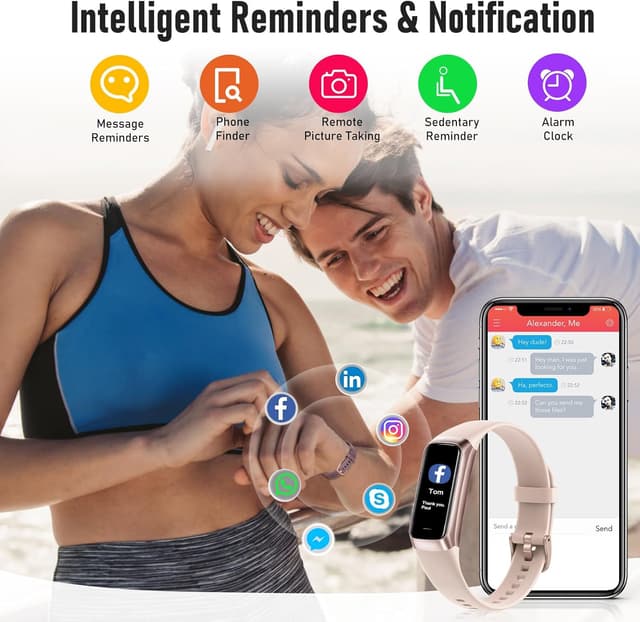 Detalle de Zeacool Fitness Tracker Smartwatch für Herren & Damen – IP68, 24h-Herzfrequenz, AMOLED-Display