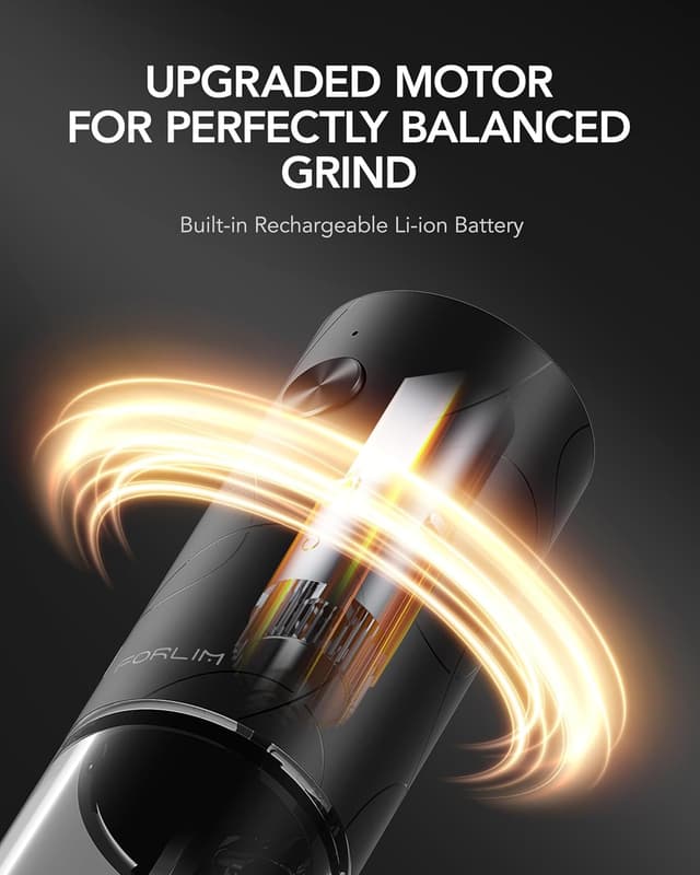 Thumbnail 6 de FORLIM Electric Salt and Pepper Grinder Set (USB Rechargeable) with Warm LED Light, Adjustable Coarseness, Automatic One-Button Control — 2 Packs