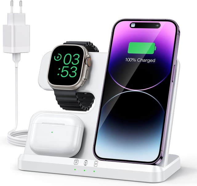 Detalle de JARGOU 3-in-1 Ladestation, 18W Wireless Charging
