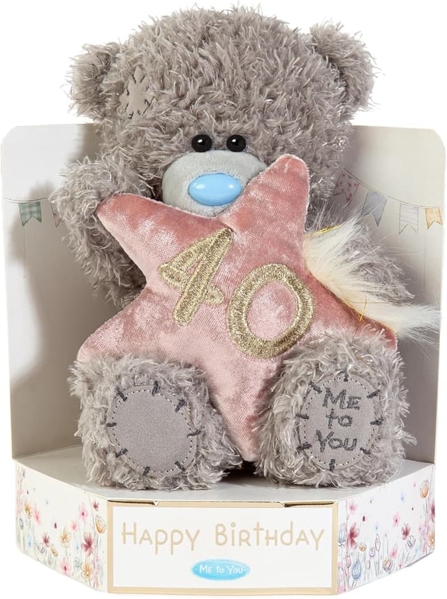 Detalle de Me to You Tatty Teddy Plush Grey 15cm 40th Birthday Bear on Luxury Gift Plinth (Official Collection)