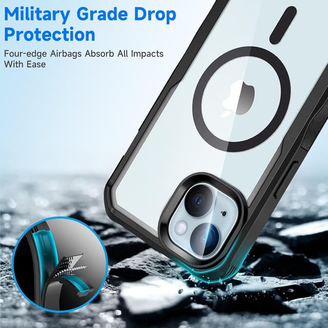 Thumbnail 4 de seacosmo Magnetic for iPhone 15 (6.1 inch) Case with Privacy Glass Screen Protector & MagSafe