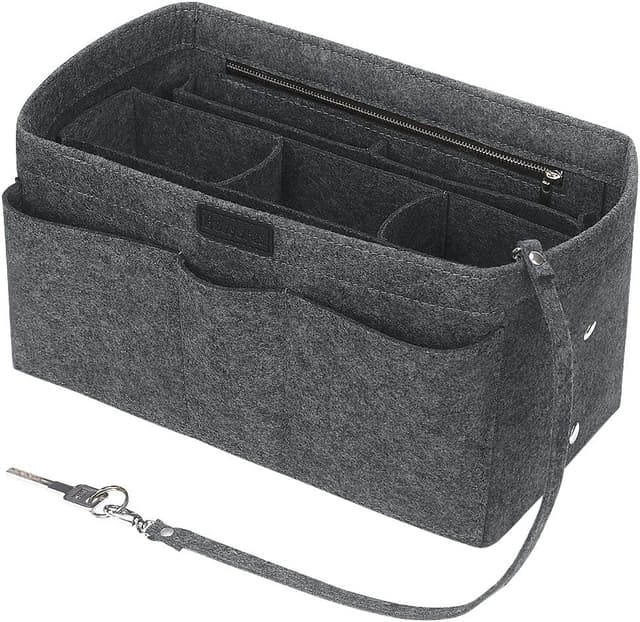 Thumbnail 6 de Betoores Bag Felt Handbag Organiser Tote Folder with Zip Pocket, Black, L