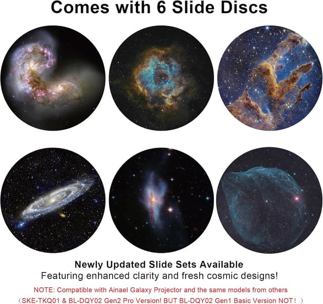 Detalle 2 de Ainael Galaxy Projektor Disc – Ultra HD Projektionsscheibe (6er Set Nebula B) für Galaxy Projektor Pro