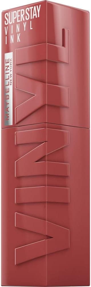 Detalle de Maybelline New York Super Stay Vinyl Ink Nude Shock 115 Peppy – rossetto liquido effetto vinilico fino a 16 ore, formula vegana