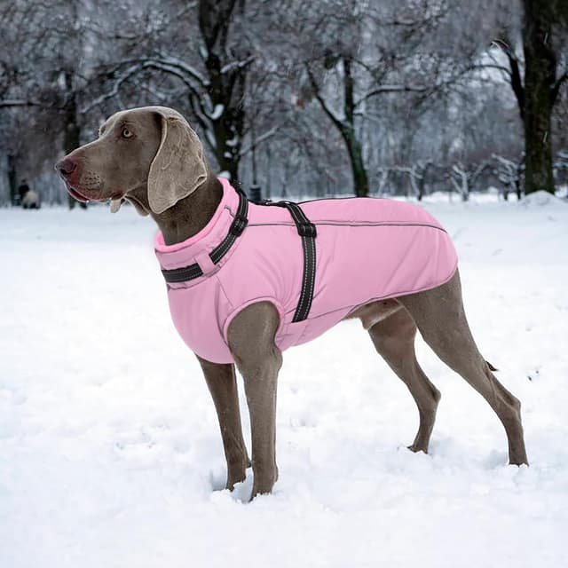 Thumbnail 5 de Lelepet Dog Coat with Harness Built In Water-Resistant Pink 3XL