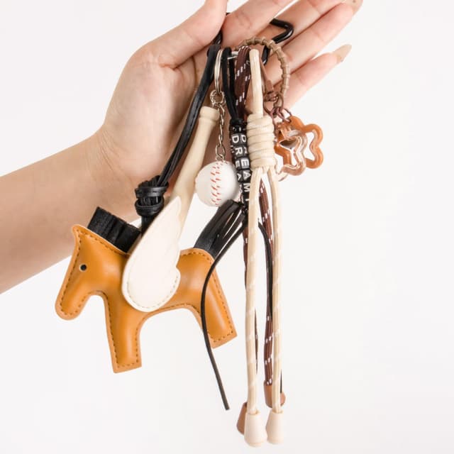 Detalle de Georgie Porgy bag charms keychains set – polyester hanging handbag & backpack accessories