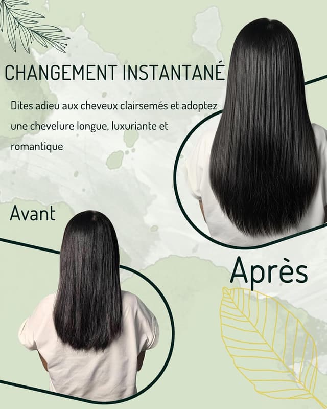 Detalle de RUNATURE Extension à clip cheveux naturels marron #4 – 7 pièces, 30 cm