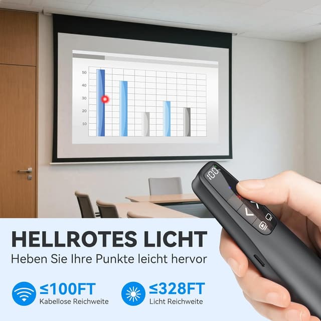 Detalle 2 de USB-C Präsentationsfernbedienung mit 100 ft