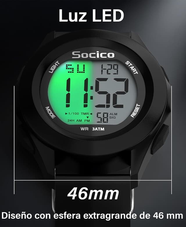 Thumbnail 3 de SOCICO Reloj Digital Deportivo Resistente al Agua