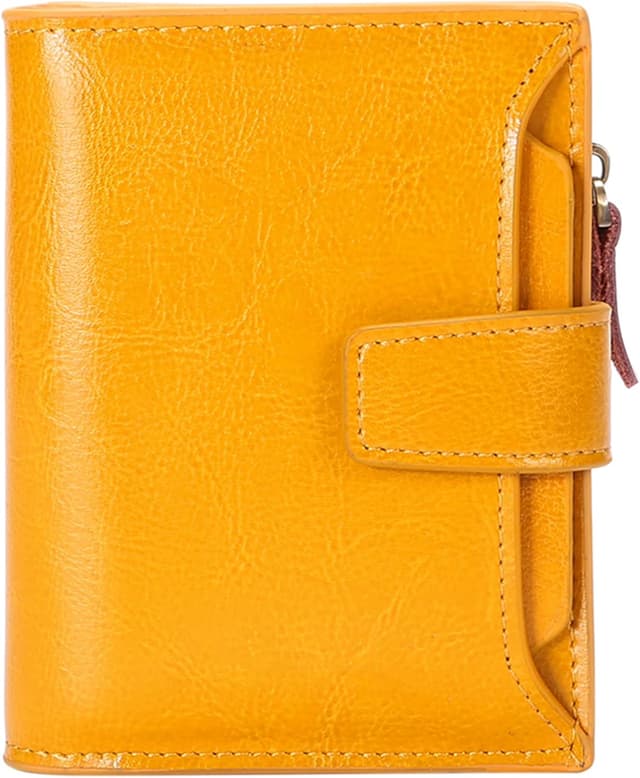 Detalle de SENDEFN Women’s RFID Blocking Leather Small Compact Bi-fold Wallet with ID Window (13 x 10 x 3 cm)