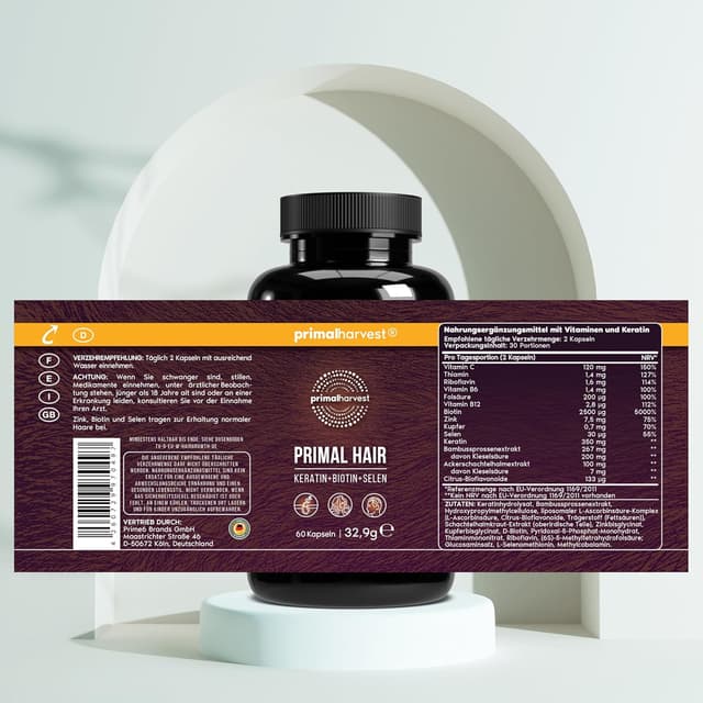 Thumbnail 4 de Primal Hair Haarnahrungsergänzungsmittel 60 Kapseln