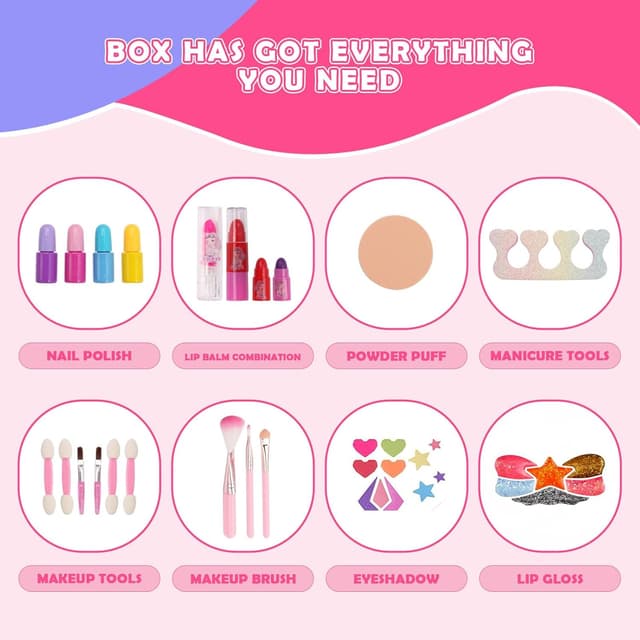 Thumbnail 2 de iFunLong Kids Makeup Set washable for ages 3โ12 ๐