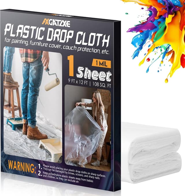 Imagen de 12 x 9 Ft Plastic Drop Cloth 1 Mil en OfertitasTOP