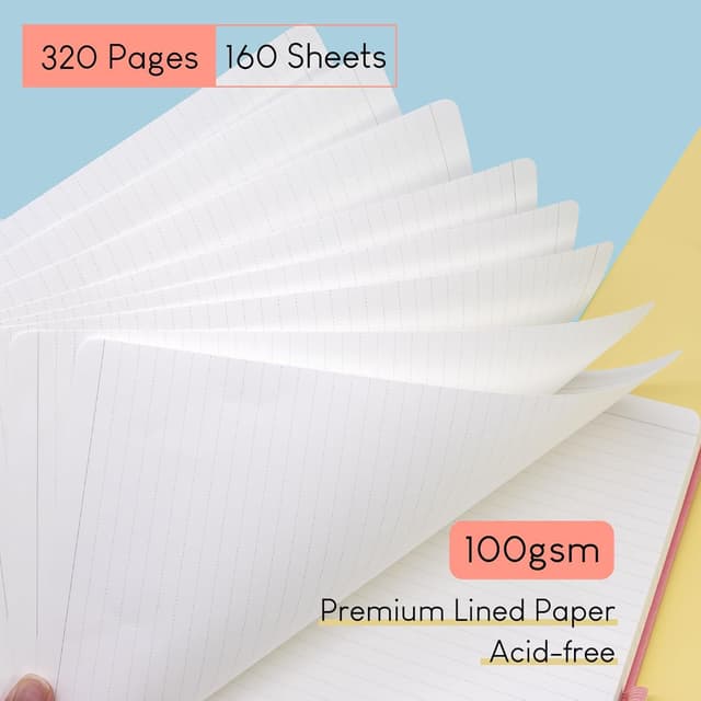 Detalle de STATIONERY ISLAND Quaderno A4 a righe con copertina rigida, 320 pagine