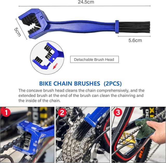 Detalle 2 de WEIDMAX Fahrrad Kettenreiniger Set 6-in-1 mit Kettenöl und 300-ml-Reiniger-Spray