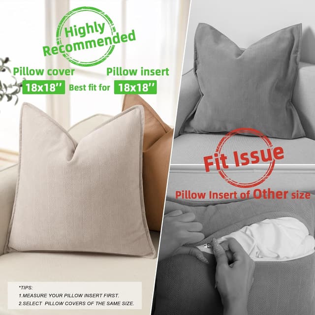 Thumbnail 2 de ZWJD Cushion Covers 45x45 Chenille Set of 2