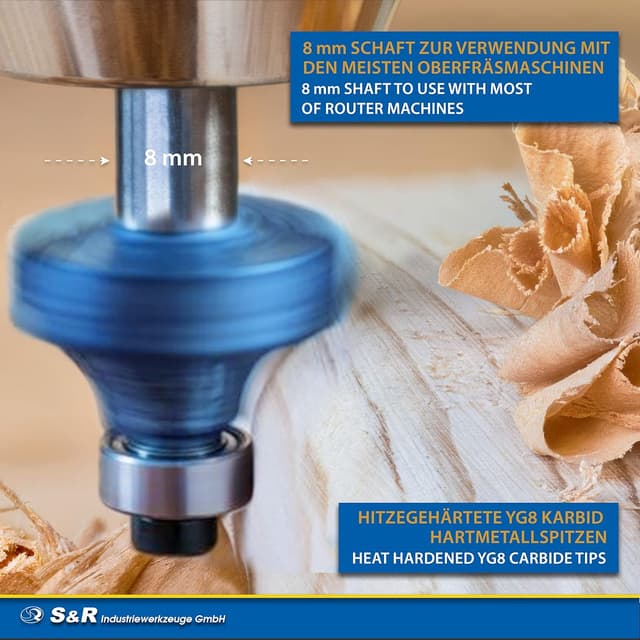Thumbnail 3 de S&R Fraises defonceuse 8mm coffret 15 pcs 🪚