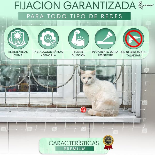 Thumbnail 1 de NICEOWL Kit fijación red para gatos