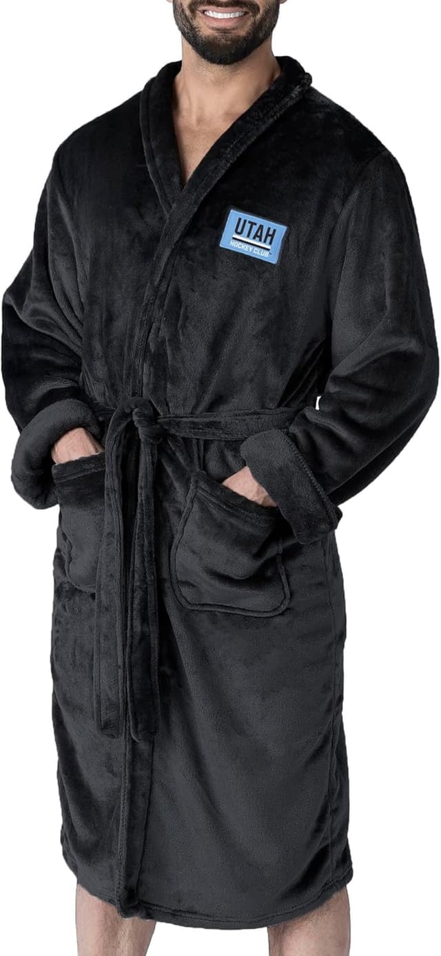 Detalle de Northwest NHL Men’s Transfer Patch Silk Touch Bath Robe (Small/Medium)