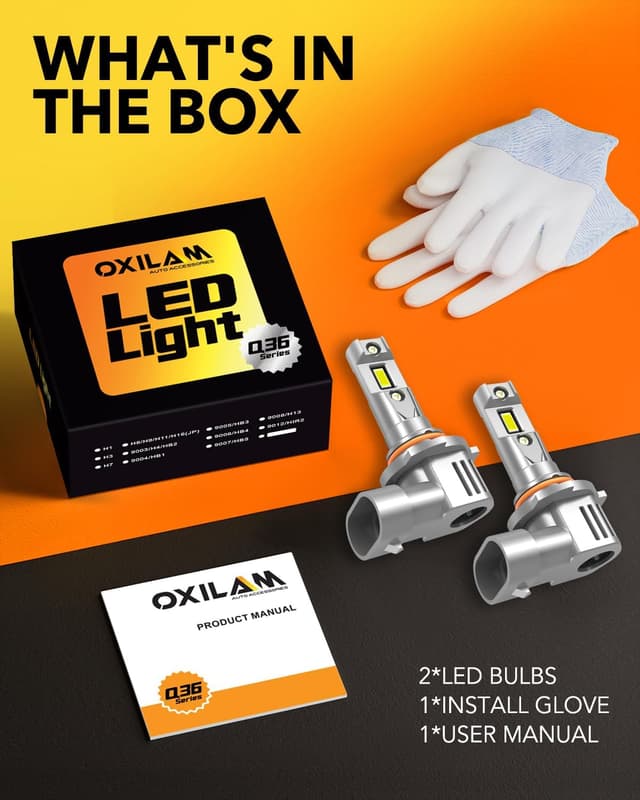 Detalle 2 de OXILAM 9005 LED Bulbs (HB5) — 40,000LM, No-Flicker Plug-and-Play, 20 Years Lifespan