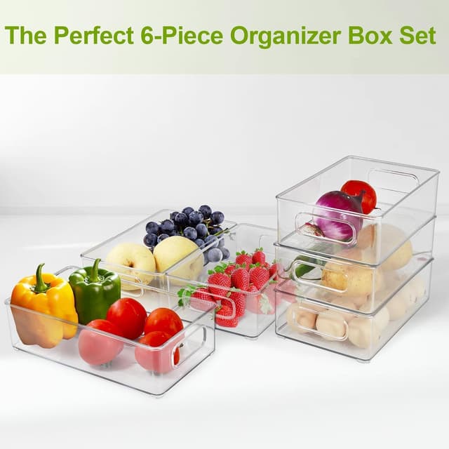 Thumbnail 5 de KJIXYUNG Kühlschrank Organizer 6er Set 26x15x7,5 cm