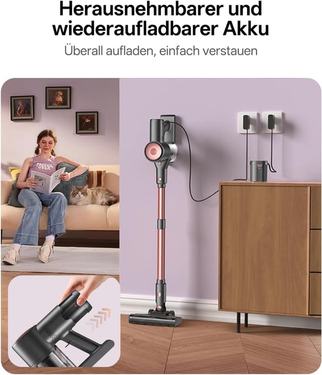 Detalle de Vexilar V10PRO Akku-Staubsauger (kabellos) mit Grünlicht, bis zu 45 Min Laufzeit und 45 kPa