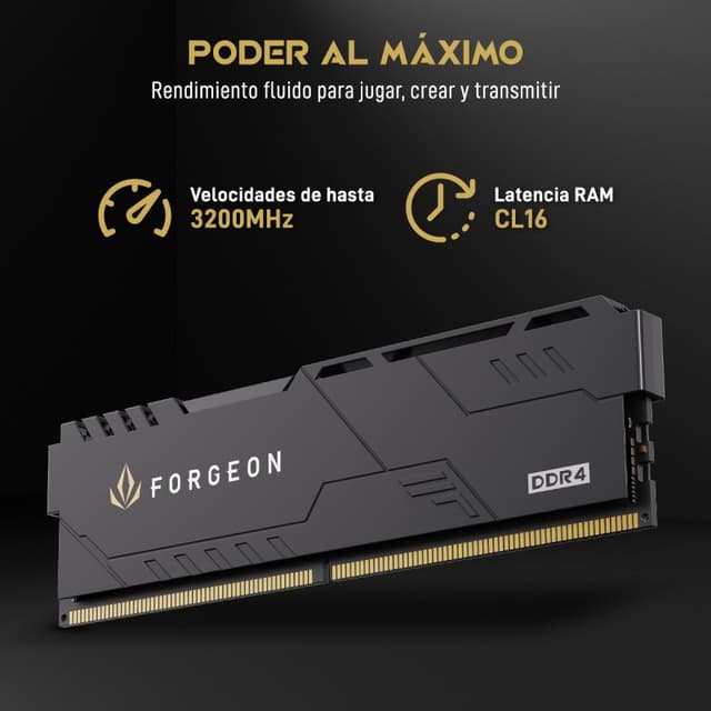 Detalle de Forgeon Cyclone PLUS V2 DDR4 3200 MHz 32GB (2x16GB) CL16 negra