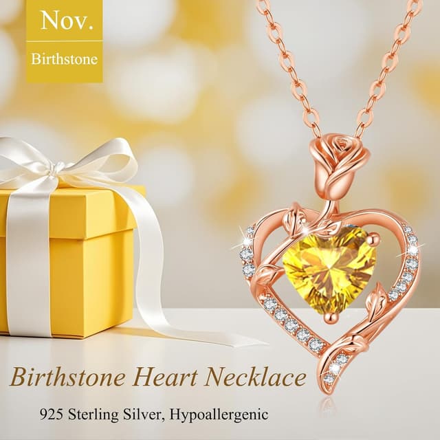 Detalle de Collier femme MISUMOR en argent 925 avec pendentif cœur et rose