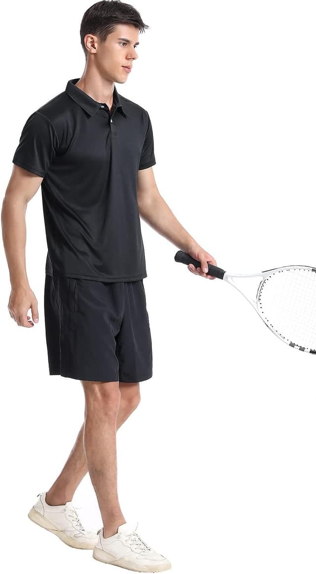 Detalle de Star Vibe 3er Pack Polo Shirts für Herren – atmungsaktive Kurzarm-Polos aus Funktionsmaterial