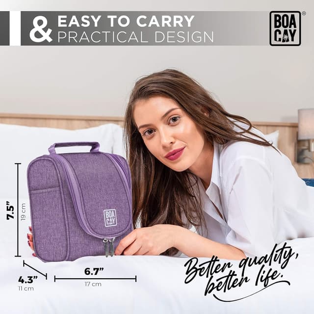 Detalle 1 de BOACAY Hanging Travel Toiletry Bag for Women & Men (Makeup & Shower Organiser)