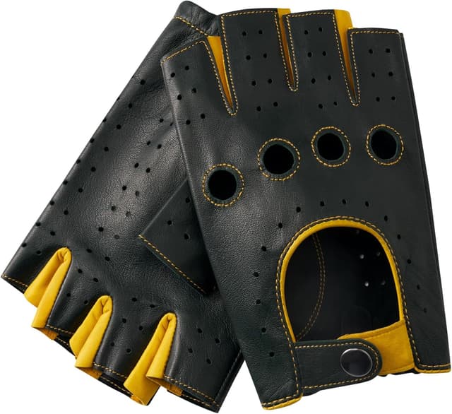 Thumbnail 6 de Hanotolo Men’s Fingerless Leather Driving Gloves