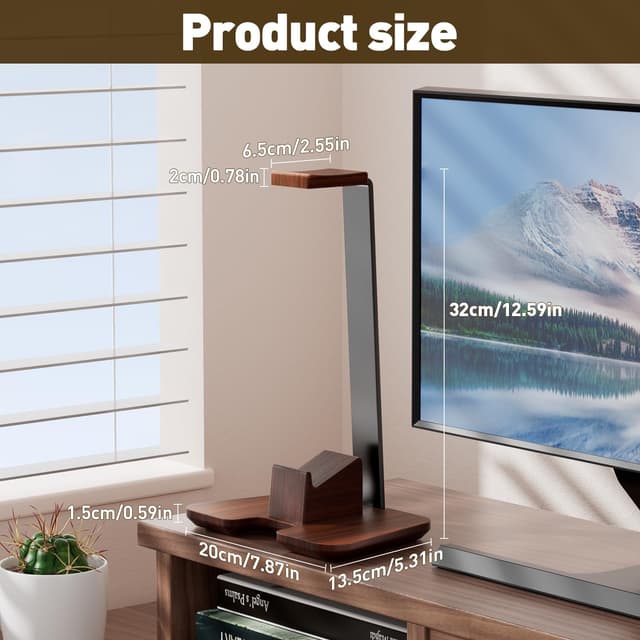 Thumbnail 5 de CUIWHRL Controller Stand Wood Headphone Stand