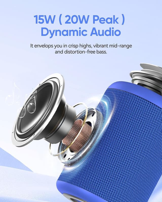 Detalle 2 de AY Altavoz Bluetooth Portátil con Luces, IPX5, 24H, Inalámbrico 🔊