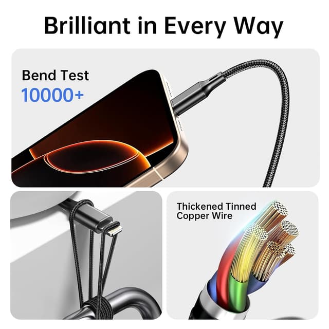 Thumbnail 4 de Multi Charging Cable 3-in-1 2-pack, 1.25m 🔌