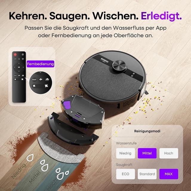 Thumbnail 2 de MONSGA MS1 Saugroboter mit Wischfunktion